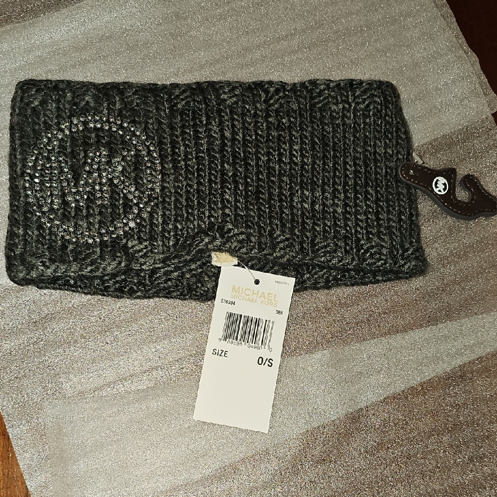 Michael Kors Gray Knit Hat with Logo